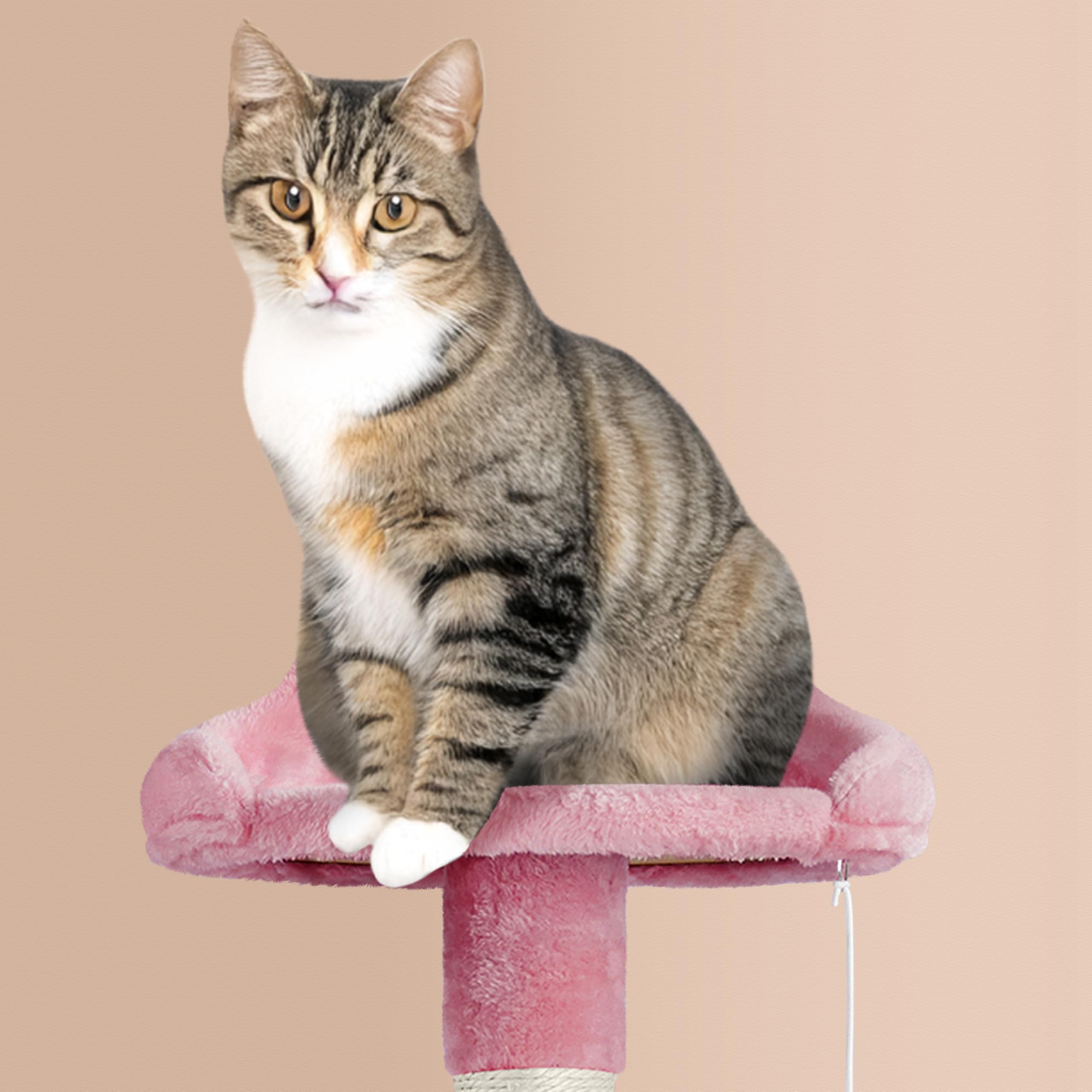 Yaheetech Multi-Level Cat Tree, Large Cat Tower With Condos Platform, Cat House Cat Tree For Medium Cats Pink, 64.5In